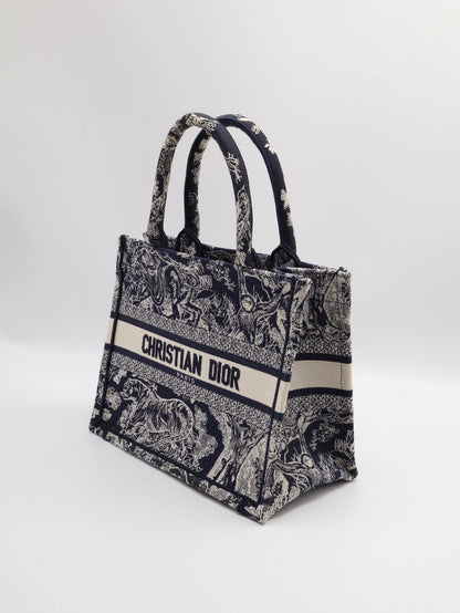 DIOR 刺繡動物園Tote - 小號深藍