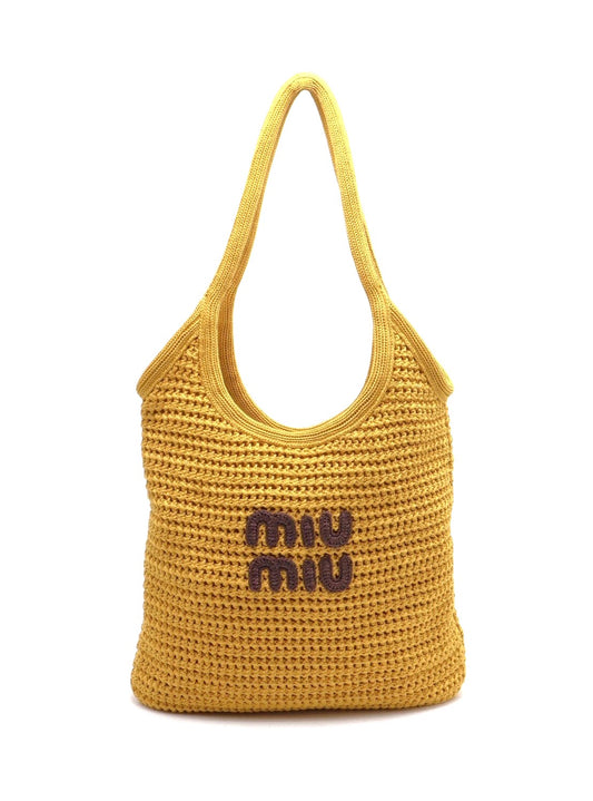 Miu Miu Ivy raffia 編織托特包