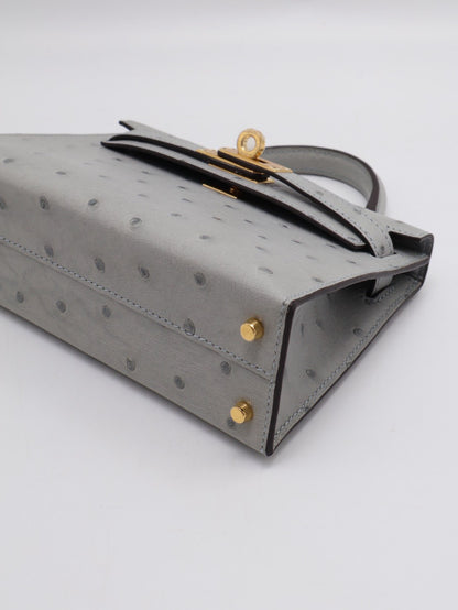 HERMES Mini kelly ll - 冰川藍金 U