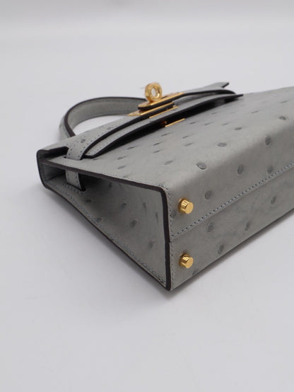 HERMES Mini kelly ll - 冰川藍金 U