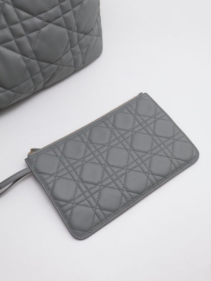 DIOR Toujours小牛皮托特包 - 大號灰金