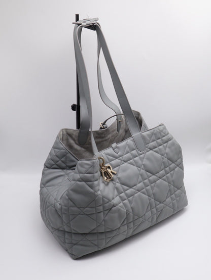 DIOR Toujours小牛皮托特包 - 大號灰金