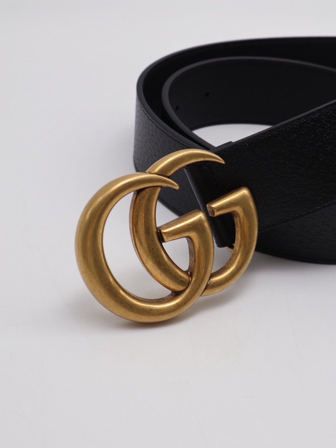 GUCCI 經典雙G腰帶 - 黑 85