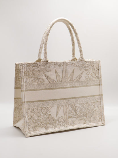 DIOR 刺繡無限夢境Tote - 中號白金