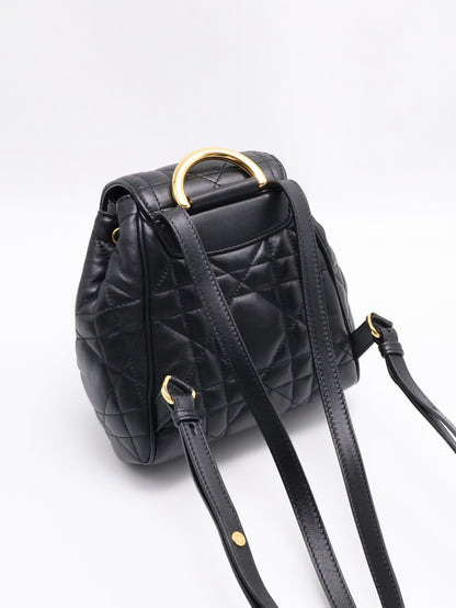 DIOR Caro藤格紋後背包小號 - 黑金