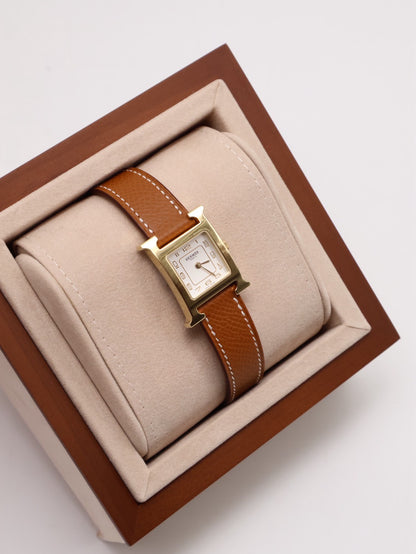 HERMES Heure H腕錶 - 金棕金 25