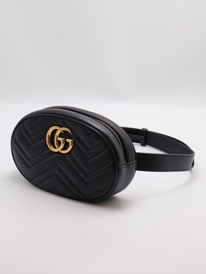 GUCCI Marmont腰包 - 大號黑金 95