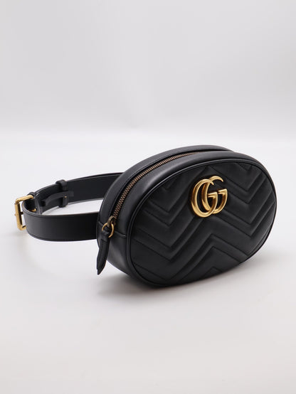 GUCCI Marmont腰包 - 大號黑金 95