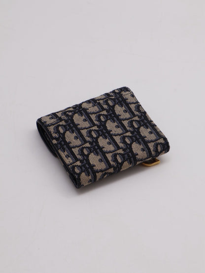 DIOR Saddle老花三折短夾