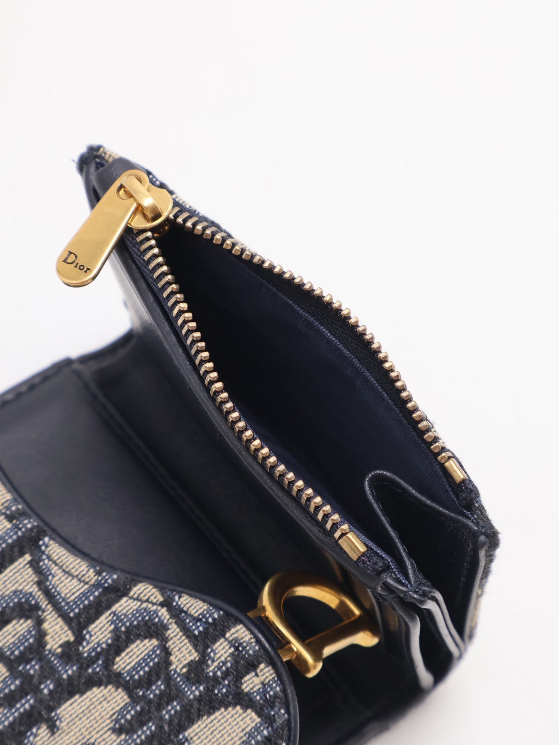 DIOR Saddle老花三折短夾