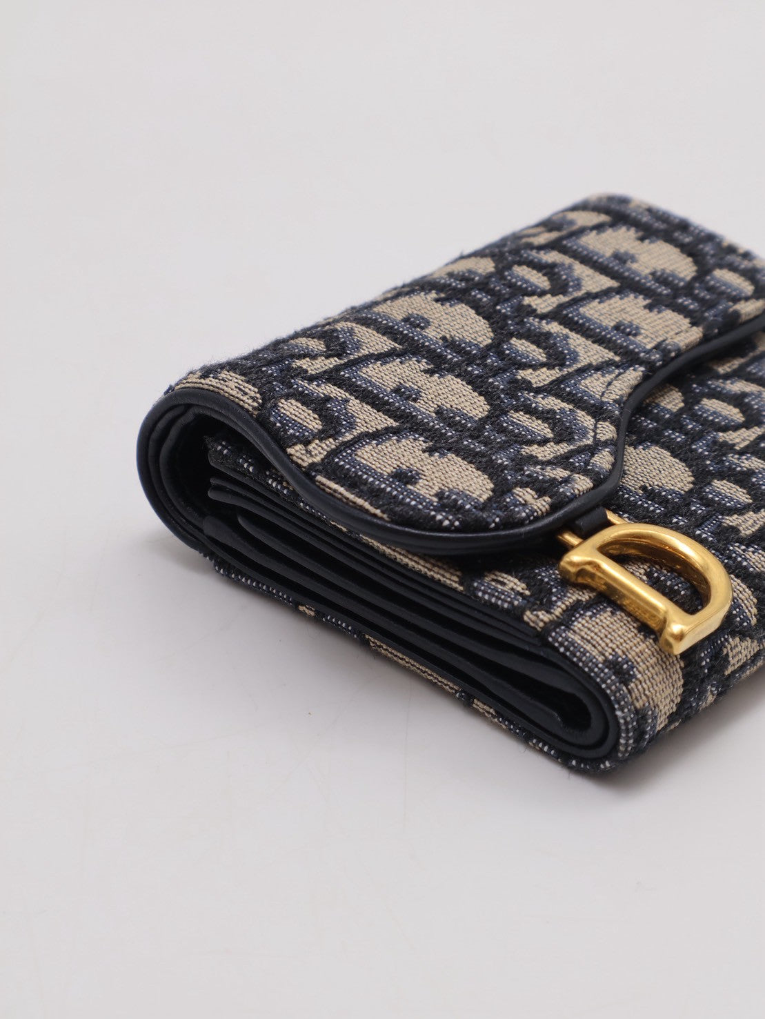 DIOR Saddle老花三折短夾
