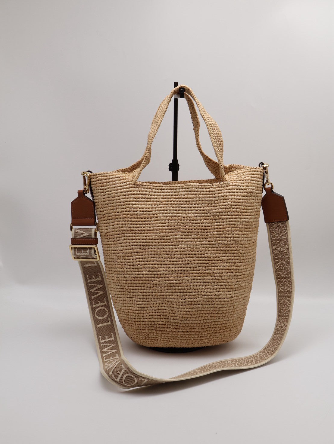 LOEWE Slit 草編托特包 - mini自然色