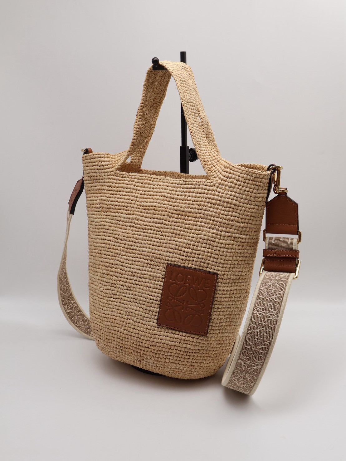 LOEWE Slit 草編托特包 - mini自然色