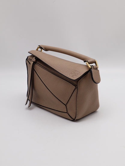 LOEWE Puzzle納帕小牛皮手袋 - 迷你沙色