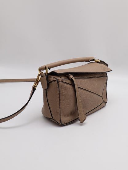 LOEWE Puzzle納帕小牛皮手袋 - 迷你沙色