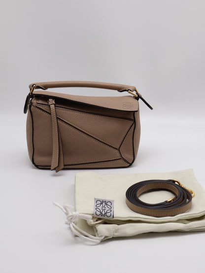 LOEWE Puzzle納帕小牛皮手袋 - 迷你沙色