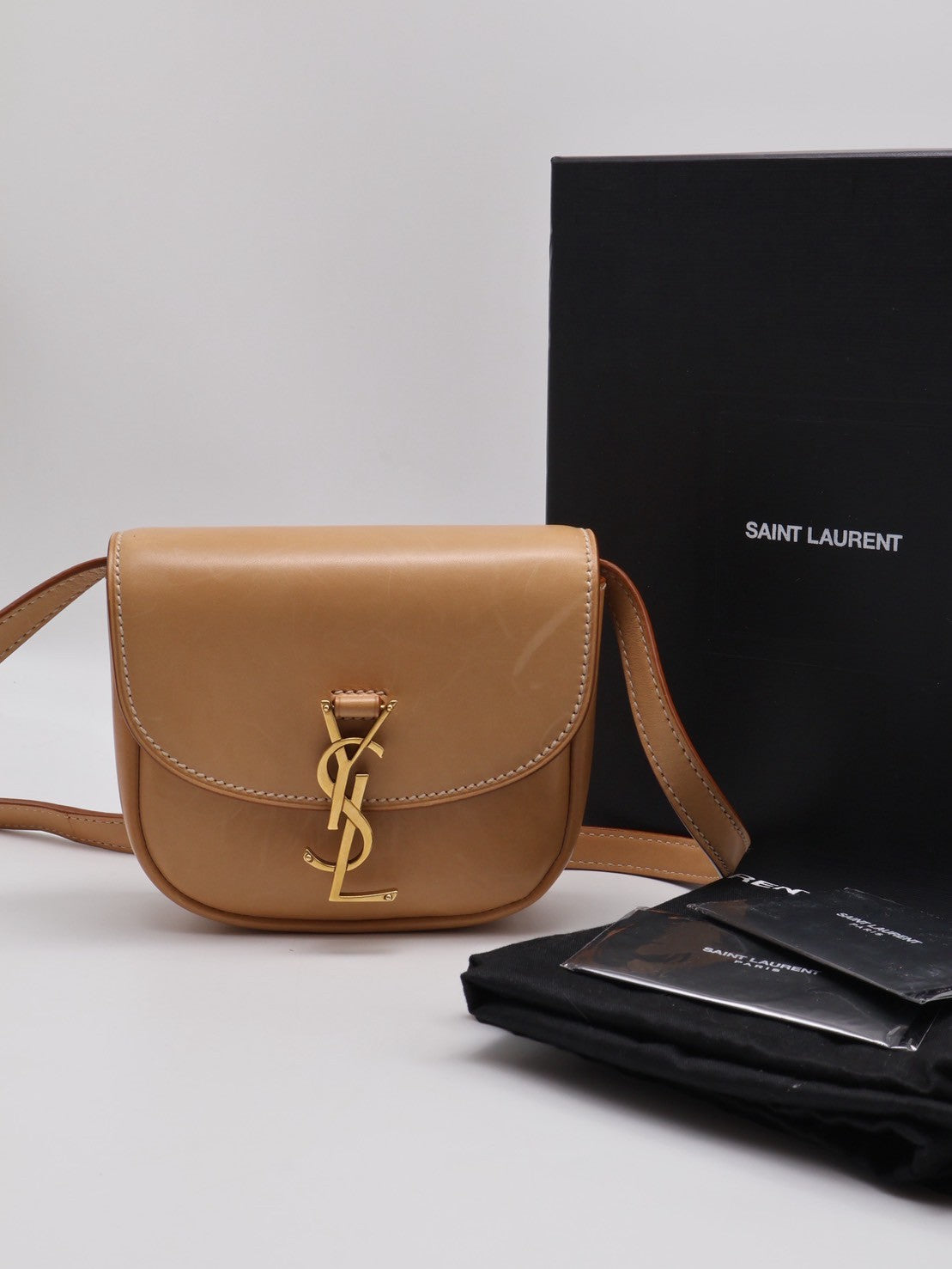 YSL Kaia馬鞍包 - Mini奶茶金