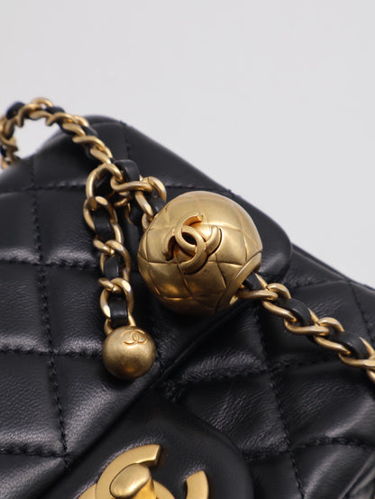CHANEL 經典口蓋包方胖子 17 - 金球黑金