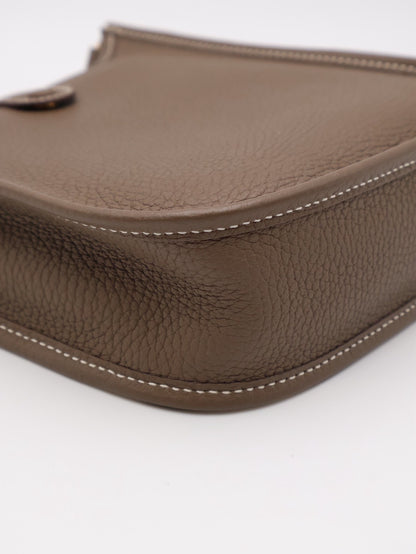 HERMES Mini Evelyne - Etoupe 18 大象灰金 Z