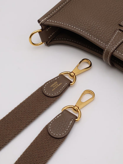 HERMES Mini Evelyne - Etoupe 18 大象灰金 Z