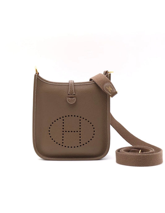 HERMES Mini Evelyne - Etoupe 18 大象灰金 Z
