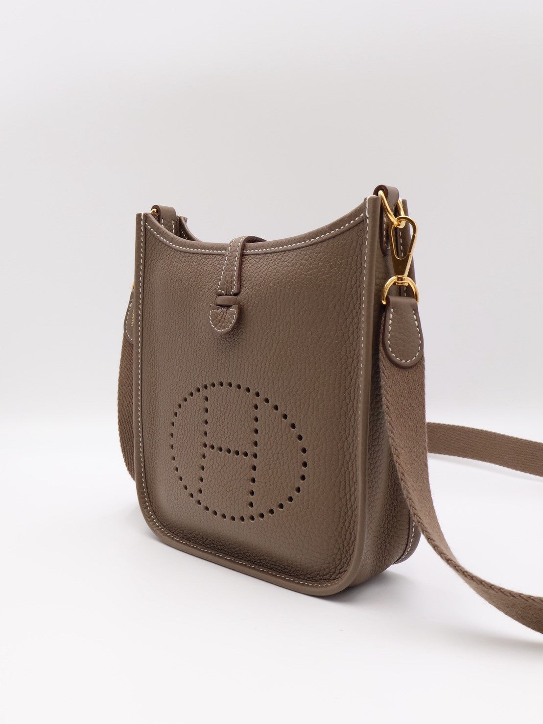 HERMES Mini Evelyne - Etoupe 18 大象灰金 Z