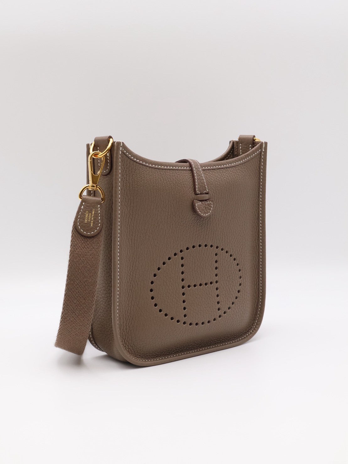 HERMES Mini Evelyne - Etoupe 18 大象灰金 Z