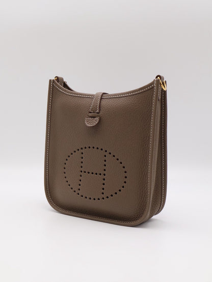 HERMES Mini Evelyne - Etoupe 18 大象灰金 Z