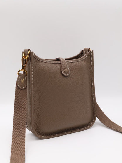 HERMES Mini Evelyne - Etoupe 18 大象灰金 Z