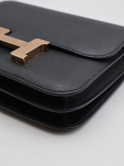 HERMES Mini constance 19 - 黑玫瑰金 W
