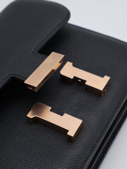 HERMES Mini constance 19 - 黑玫瑰金 W