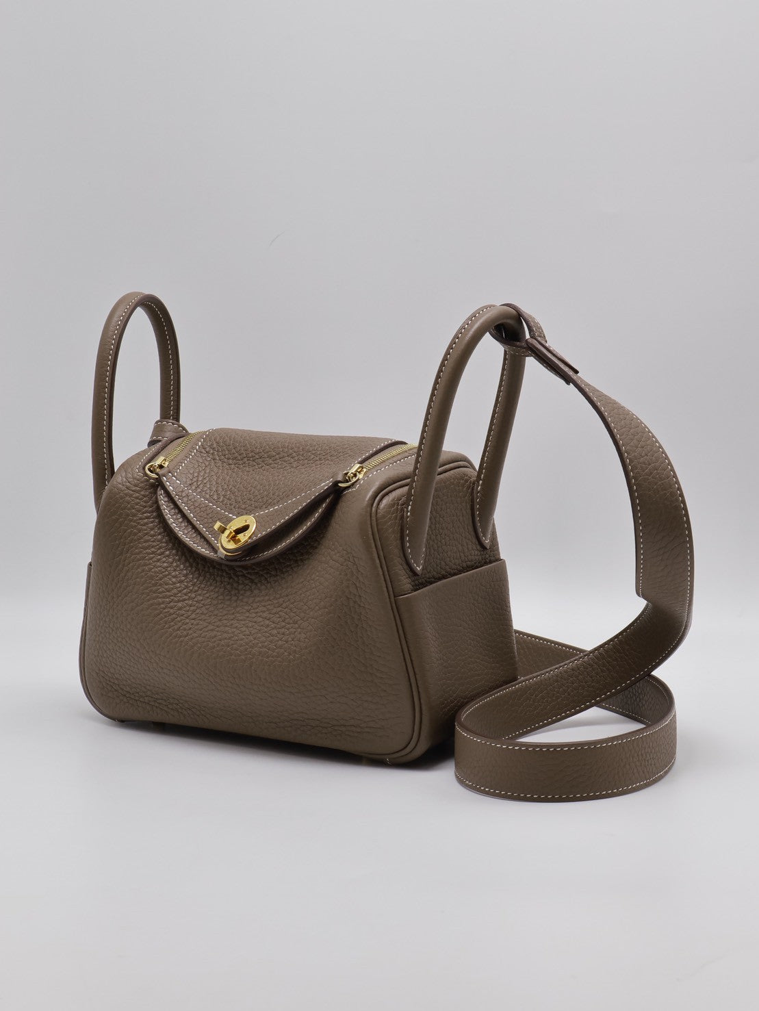 HERMES Mini lindy - 灰金 Y