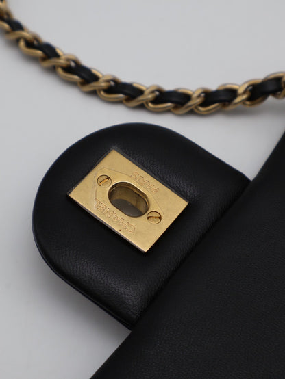 CHANEL 經典口蓋包方胖子 17 - 金球黑金