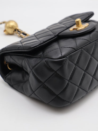 CHANEL 經典口蓋包方胖子 17 - 金球黑金