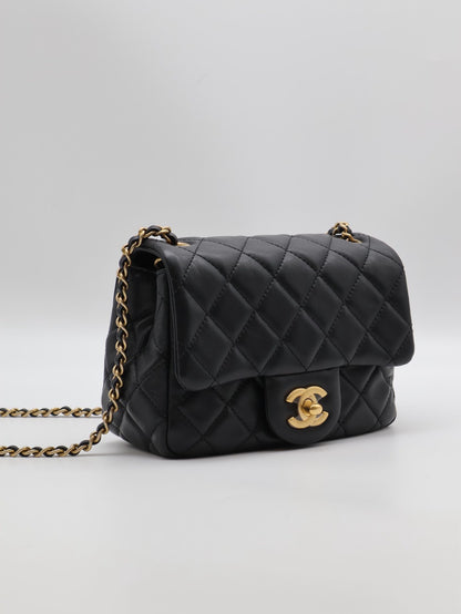 CHANEL 經典口蓋包方胖子 17 - 金球黑金