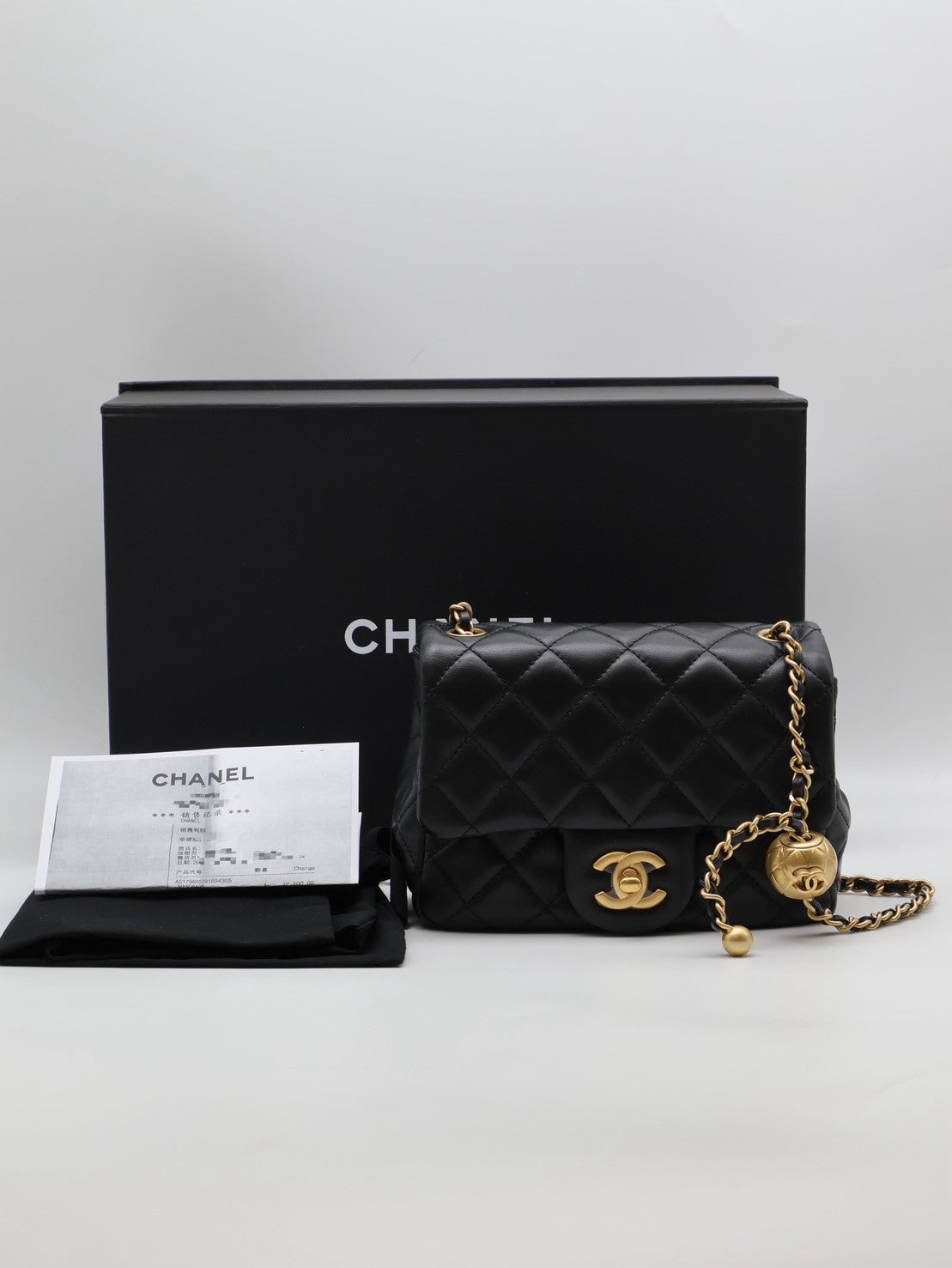 CHANEL 經典口蓋包方胖子 17 - 金球黑金