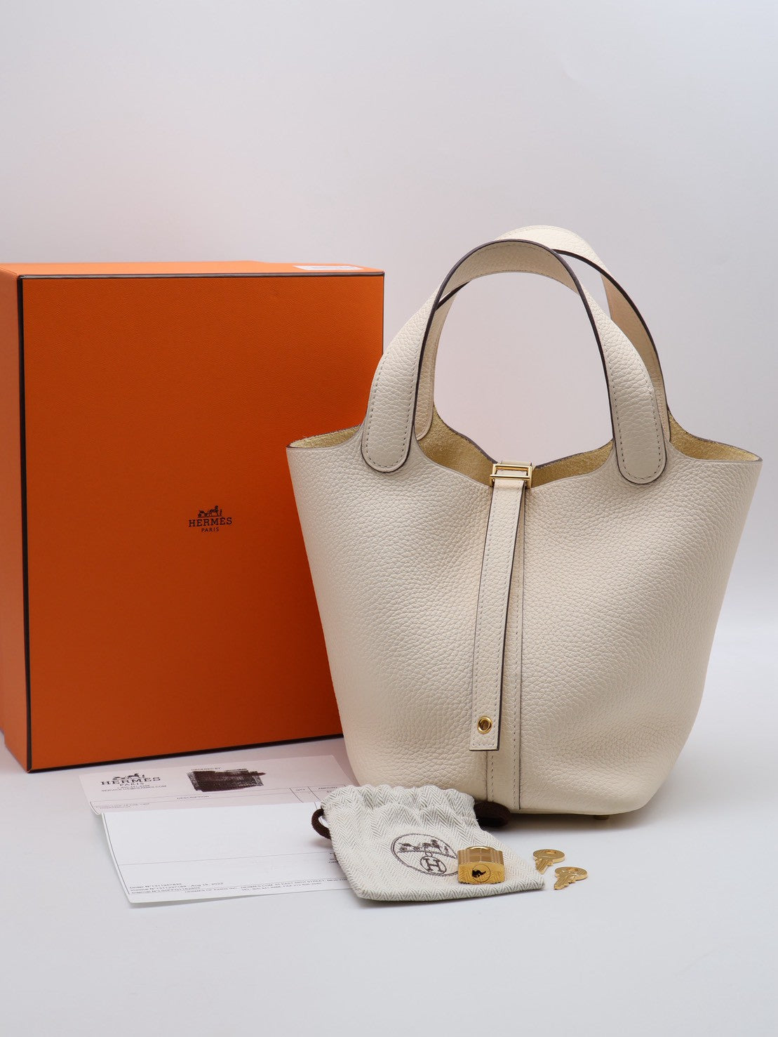 HERMES Picotin 18 - 奶油白金 Z