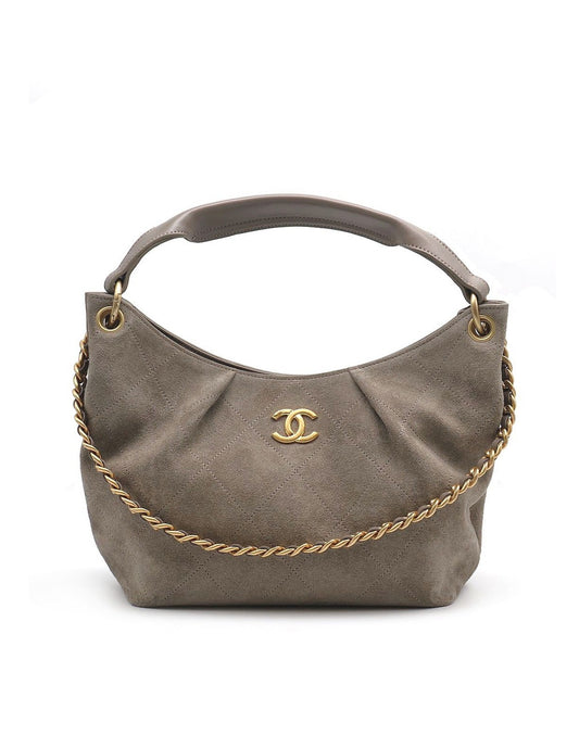 CHANEL 26C麂皮Hobo - 灰