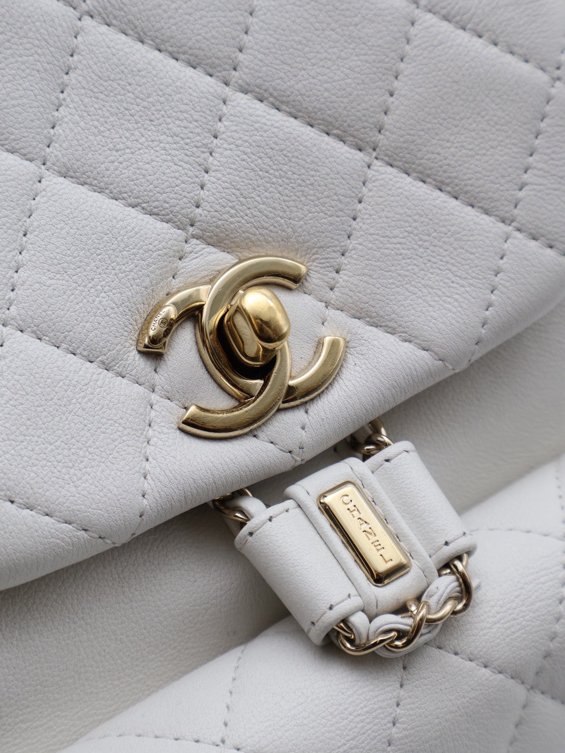 CHANEL Duma小牛皮後背包 - 小號白金