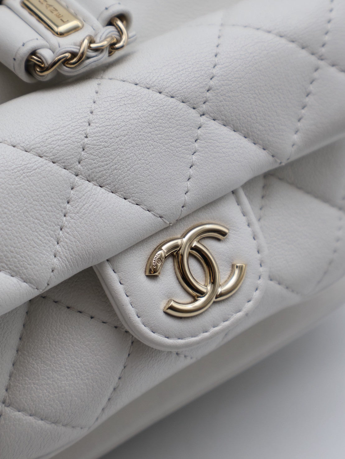 CHANEL Duma小牛皮後背包 - 小號白金