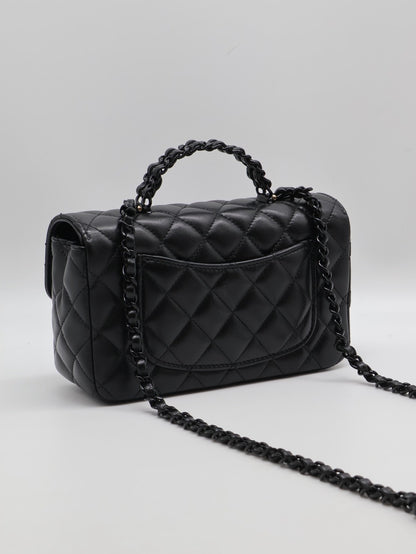 CHANEL 25C漆皮手柄Handle Mini CF - So Black