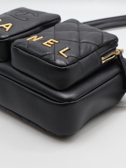 CHANEL 雙口袋炸藥包 - 小號黑金