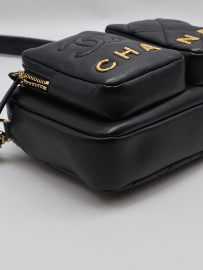 CHANEL 雙口袋炸藥包 - 小號黑金