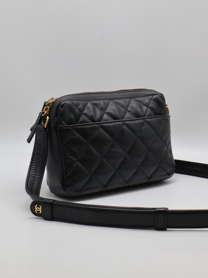 CHANEL 雙口袋炸藥包 - 小號黑金