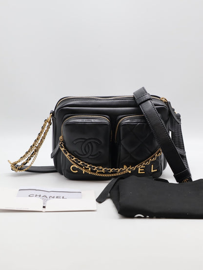 CHANEL 雙口袋炸藥包 - 小號黑金
