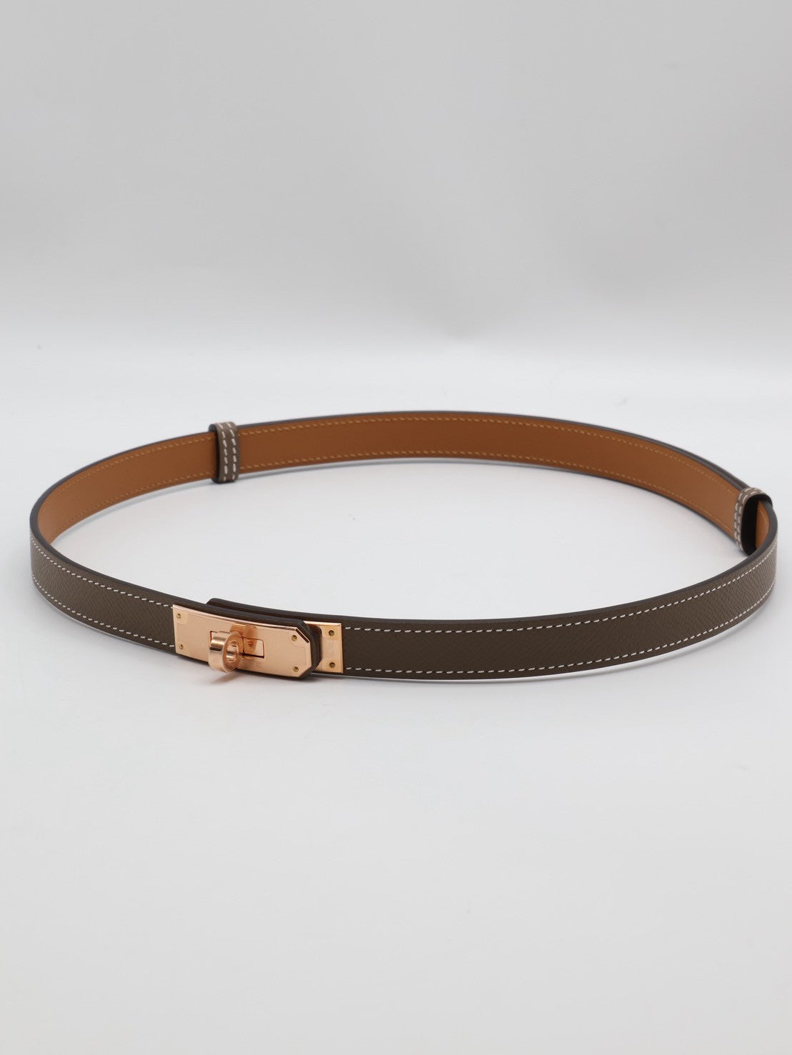 HERMES Kelly釦腰帶 - 灰玫瑰金