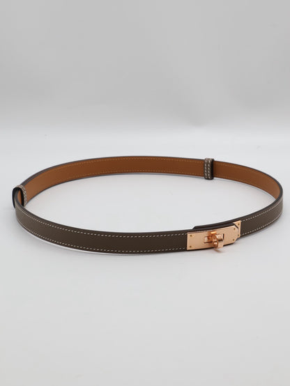 HERMES Kelly釦腰帶 - 灰玫瑰金