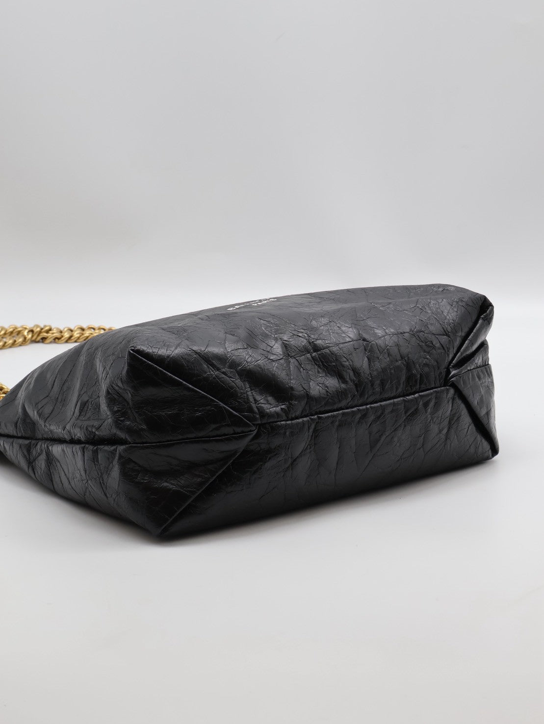Balenciaga Crush復古小牛皮托特包 - 小號黑金