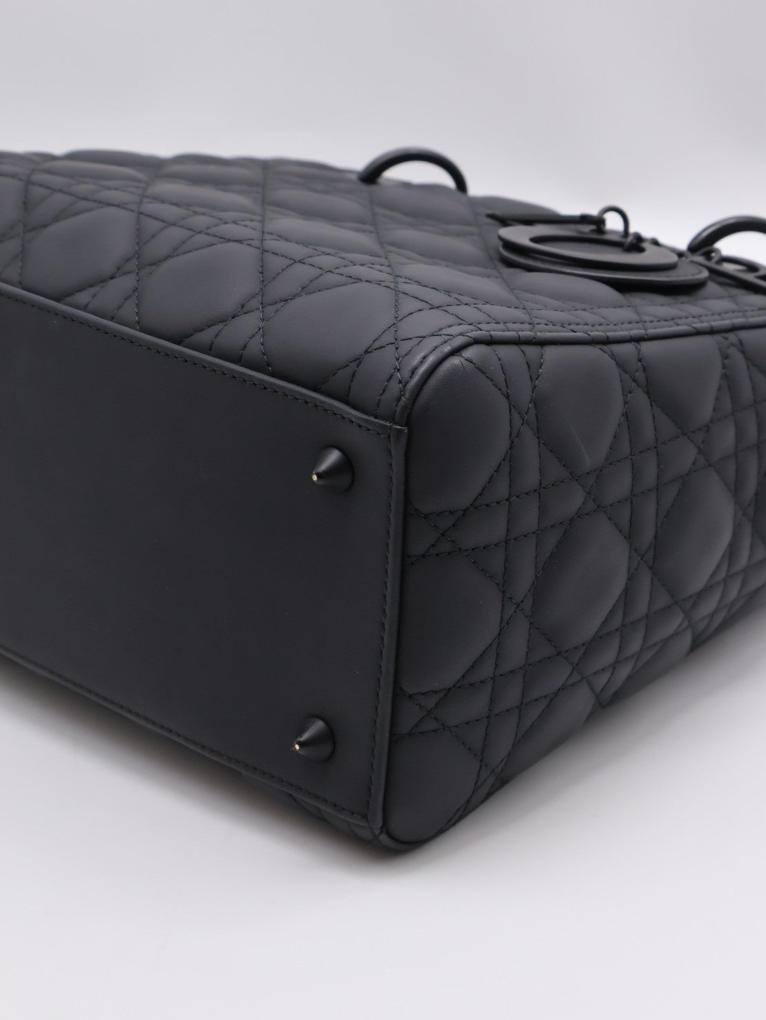 DIOR Lady dior 藤格紋戴妃包 - 中號So black