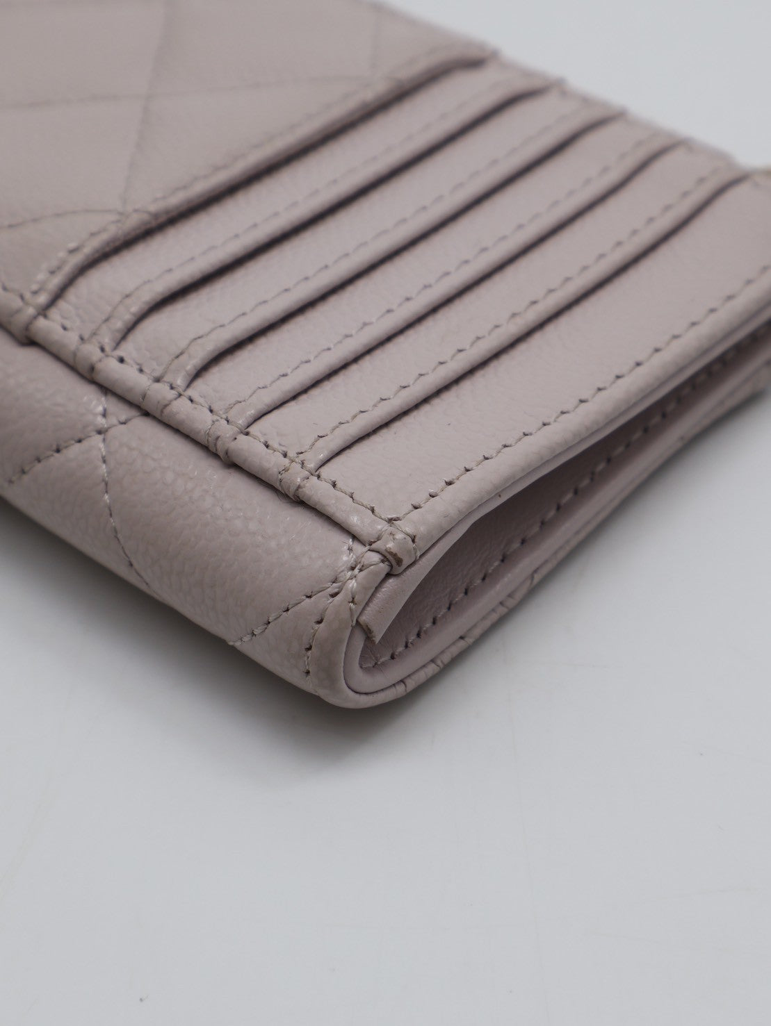 CHANEL L型拉鍊零錢卡片包 - 粉金